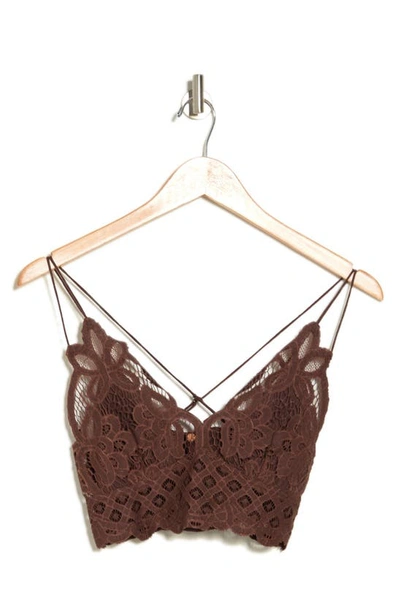 Free People Adella Lace Bralette In Dark Brown