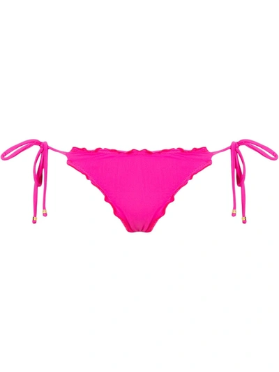 Amir Slama Ruffled Trim Bikini Bottom In Pink
