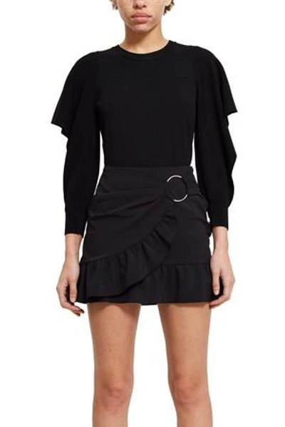 Opening Ceremony Flounce Sleeve Top In Black