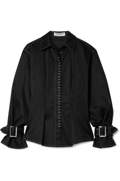 Opening Ceremony Buckled Cotton-blend Shirt In Black