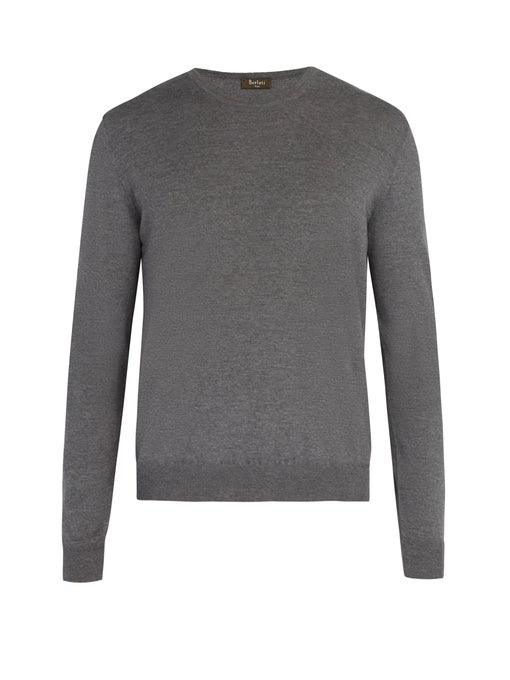 Berluti Crew Neck Wool Sweater In Grey | ModeSens