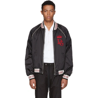 Dolce & Gabbana Dolce And Gabbana Black Royals Bomber Jacket