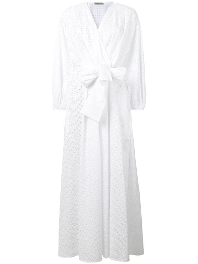 Three Graces London Roksana Cotton Broderie-anglaise Maxi Dress In White