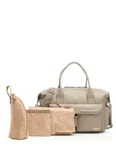 Storksak Charlotte Leather Diaper Bag In Clay