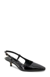 Kenneth Cole New York Martha Slingback Pump In Black Crinkle Patent