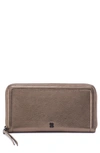 Hobo Large Nila Leather Zip Around Wallet In Pewter