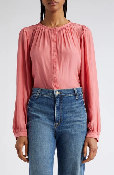 Ramy Brook Maria Frill Blouse In Poppy Pink
