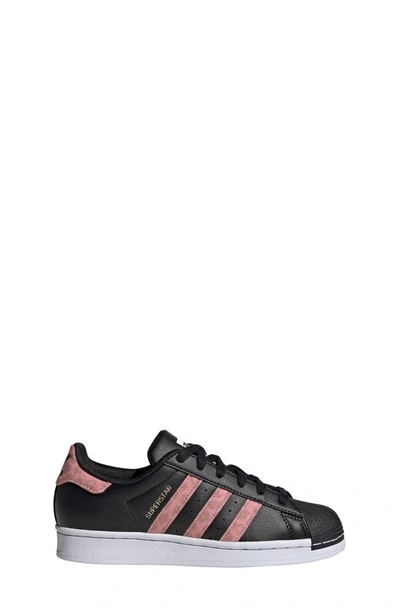 Adidas Originals Kids' Superstar Trainer In Black/ Black/ Gold Metallic