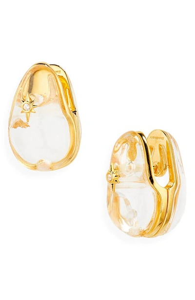 Zimmermann Crystal Pebble Earrings In Gold/ Transparent Quartz