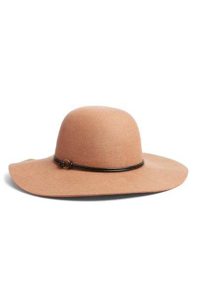Nordstrom Wide Brim Wool Floppy Hat In Camel Combo