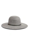 Nordstrom Wide Brim Wool Floppy Hat In Grey Light Heather Combo