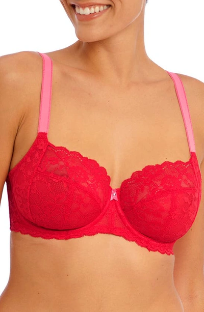 Freya Offbeat Underwire Side Support Bra In Chilli Red