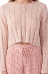 O'neill Dellian Mélange Roll Neck Crop Sweater In Pink Sand