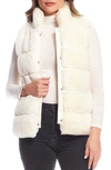 Donna Salyers Fabulous-furs Posh Faux Fur Puffer Vest In Ivory