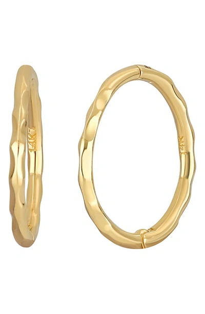 Bony Levy Blg 14k Gold Hammered Hoop Earrings In 14k Yellow Gold