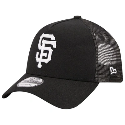New Era Black San Francisco Giants A-frame 9forty Trucker Adjustable Hat