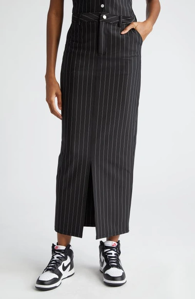 Sammy B Pinstripe Maxi Skirt In Black