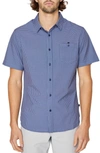 7 Diamonds Deep Water Short Sleeve Button-up Shirt In Blue