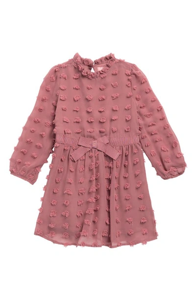 Bcbg Kids' Long Sleeve Chiffon Dress In Pink Multi