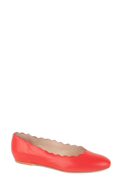 Patricia Green Palm Beach Scalloped Ballet Flat In Red