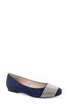 Patricia Green Milan Embellished Ballet Flat In Navy Suede