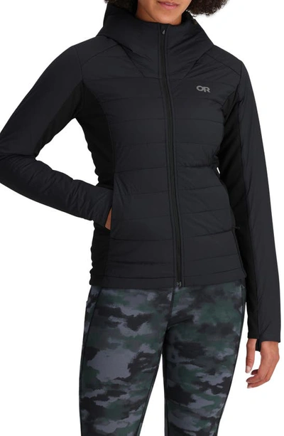 Outdoor Research Shadow Water Resistant Insulated Hooded Jacket In Black