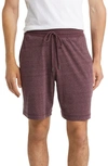 Daniel Buchler Heathered Recycled Cotton Blend Pajama Shorts In Wine