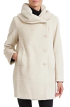 Sofia Cashmere Cocoon Wool & Alpaca Blend Bouclé Coat In Oat