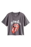 Treasure & Bond Kids' Rolling Stones Graphic Cotton T-shirt In Grey Castlerock Rolling Stones