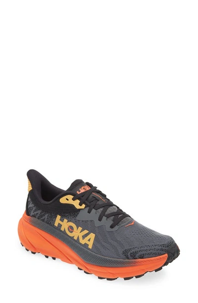 Hoka Challenger 7 Running Shoe In Castlerock / Flame