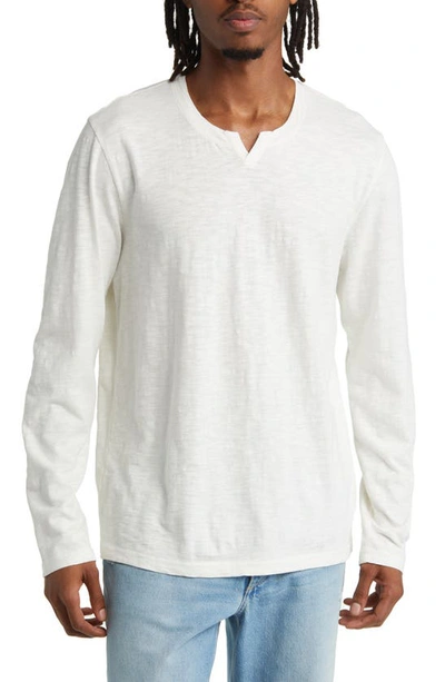 14th & Union Long Sleeve Slub Cotton T-shirt In Ivory Egret