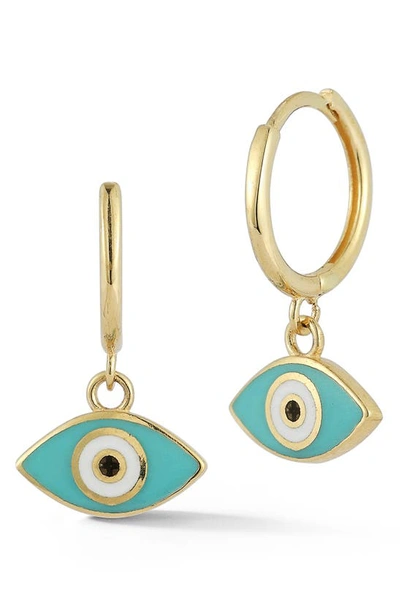 Ember Fine Jewelry Evil Eye Enamel Drop Earrings In Gold