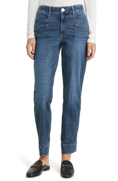Wit & Wisdom Seamed High Waist Ankle Straight Leg Jeans In Bl-blue
