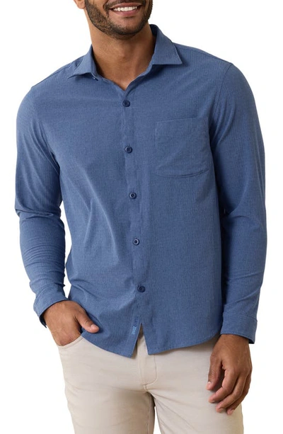 Tommy Bahama Bahama Coast Islandzone® Sands Pinstripe Stretch Button-up Shirt In Classic Blue