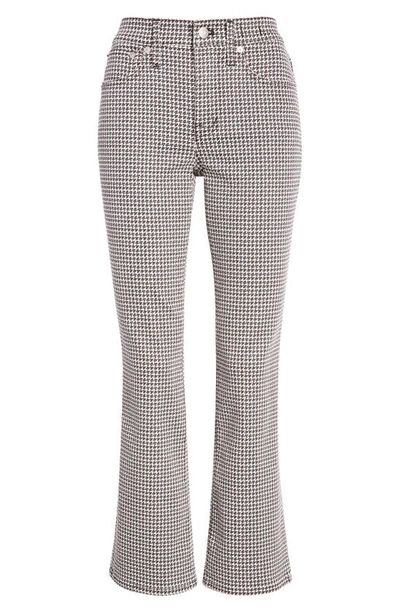Madewell Kick Out Crop Mid Rise Houndstooth Check Jeans In Spruce