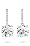 Lightbox Round Lab Grown Diamond Solitaire Drop Earrings In 4.0ctw White Gold