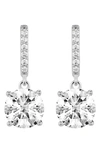 Lightbox Round Lab Grown Diamond Solitaire Drop Earrings In 2.0ctw White Gold