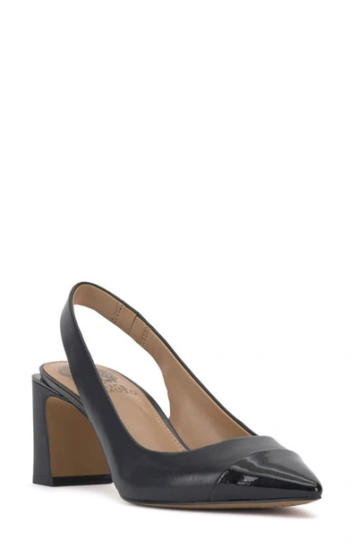 Vince Camuto Hamden Slingback Pointed Cap Toe Pump In Black