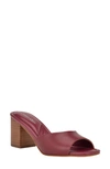 Calvin Klein Toven Slide Sandal In Dark Red Leather