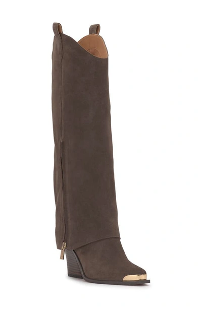 Jessica Simpson Astoli Foldover Shaft Western Boot In Sable Leather