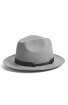 Nordstrom Braided Trim Wool Fedora In Grey Combo