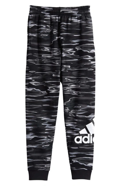 Adidas Originals Boys' Aop Liquid Camouflage Jogger Trousers - Big Kid In Black