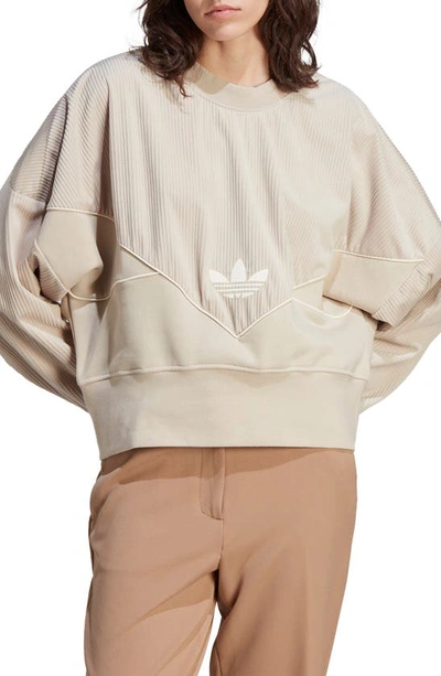 Adidas Originals Corduroy Sweatshirt In Wonder Beige