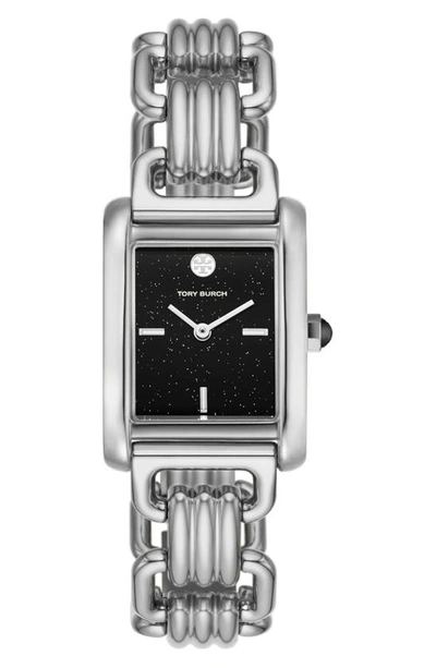Tory Burch The Eleanor Bracelet Watch, 25mm In Silver/averturine
