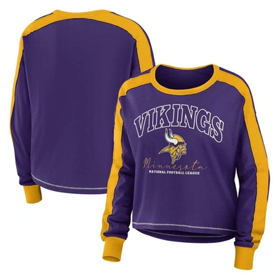 Wear By Erin Andrews Purple Minnesota Vikings Plus Size Colorblock Long Sleeve T-shirt