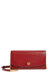 Tory Burch Robinson Leather Wallet On A Chain In Bricklane