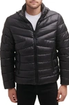 Kenneth Cole New York Hooded Puffer Jacket In Black