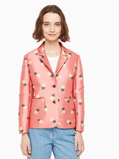 Kate Spade Pineapple Jacquard Jacket In Apricot Sorbet