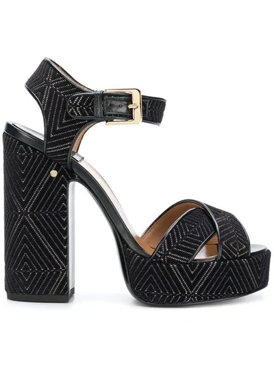 Laurence Dacade Rosange Velvet Platform Sandals In Black