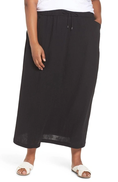 Eileen Fisher Drawstring Maxi Skirt In Black